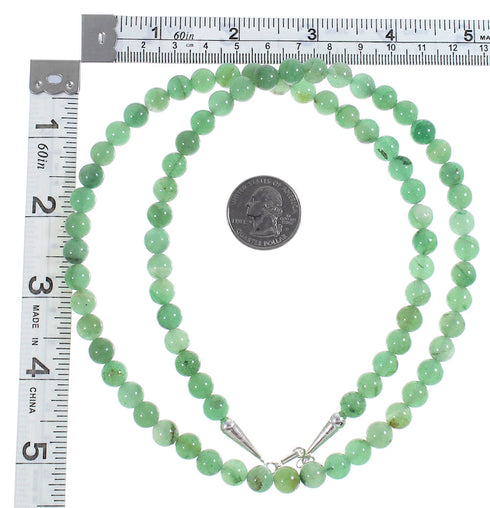 Southwest Aventurine Sterling Silver Bead Necklace YX89375